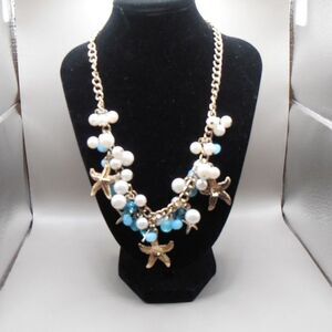 Starfish Beaded Charm Necklace – 20″ Adjustable – Coastal Glam Vibes 🌊